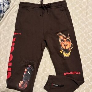 Chucky Brown Sweatpants with Graphic Print